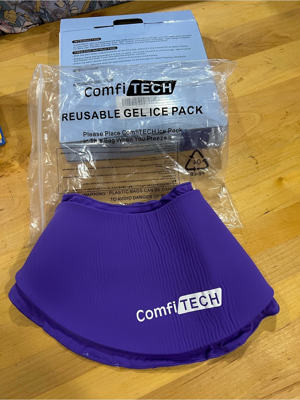 NECK WRAP ONLY. Reusable Gel Ice Pack Cover - Purple